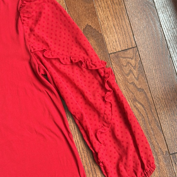 Ladies size large red LOFT Outlet long sleeve top - Picture 3 of 8